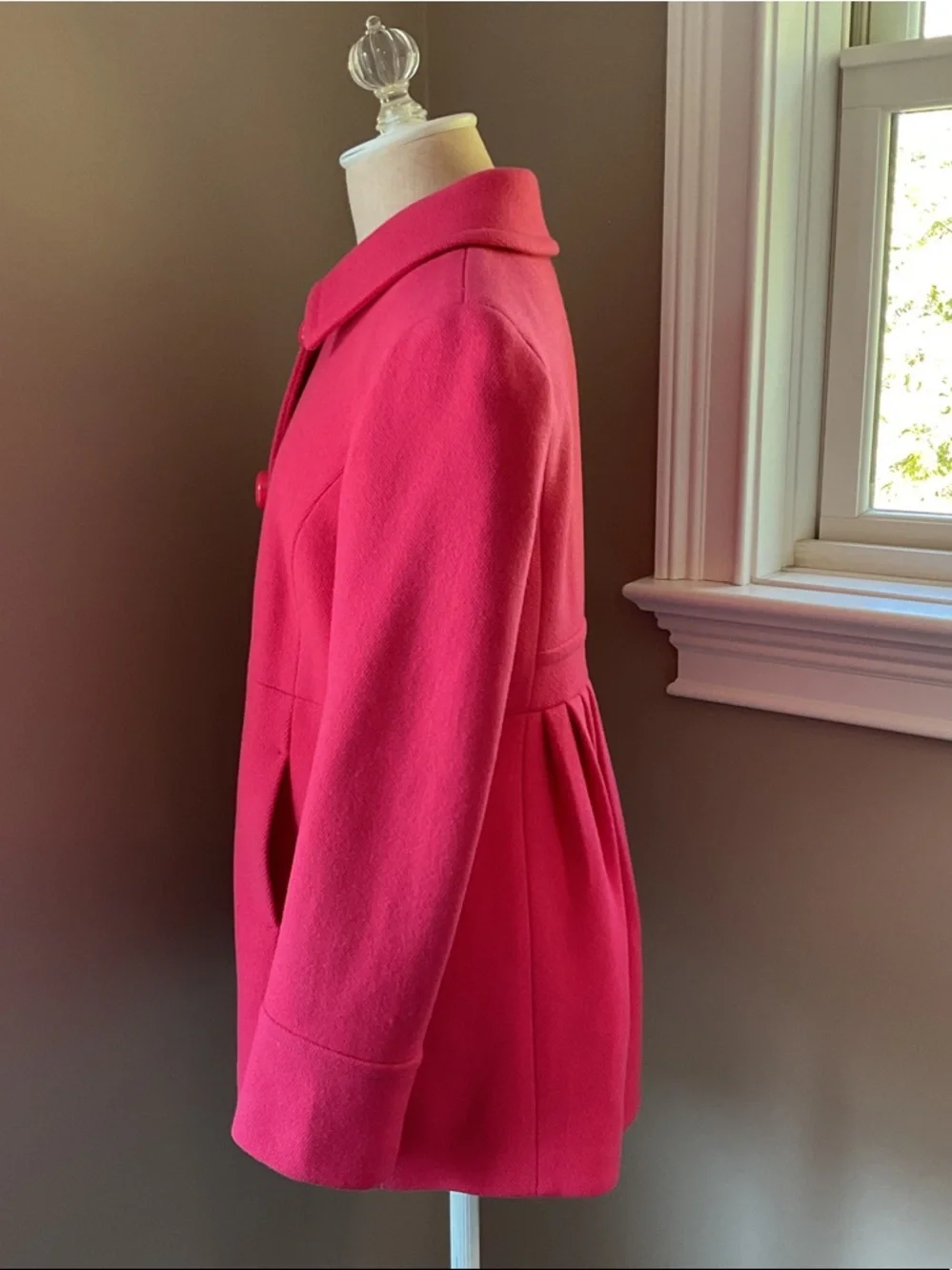 J. Crew Azalea Pink Single-Breasted Wool Pea Coat - Picture 5 of 10